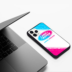 Чехол iPhone 11 Pro матовый Land Rover neon gradient style, цвет: 3D-черный — фото 2