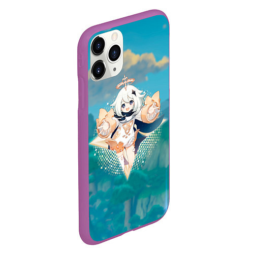 Чехол iPhone 11 Pro матовый Паймон в примогеме / 3D-Фиолетовый – фото 2