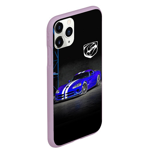 Чехол iPhone 11 Pro матовый Dodge Viper SRT GTS / 3D-Сиреневый – фото 2