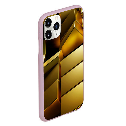 Чехол iPhone 11 Pro матовый Золото / 3D-Розовый – фото 2