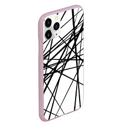 Чехол iPhone 11 Pro матовый Пересечение линий, цвет: 3D-розовый — фото 2