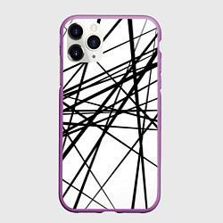 Чехол iPhone 11 Pro матовый Пересечение линий, цвет: 3D-фиолетовый
