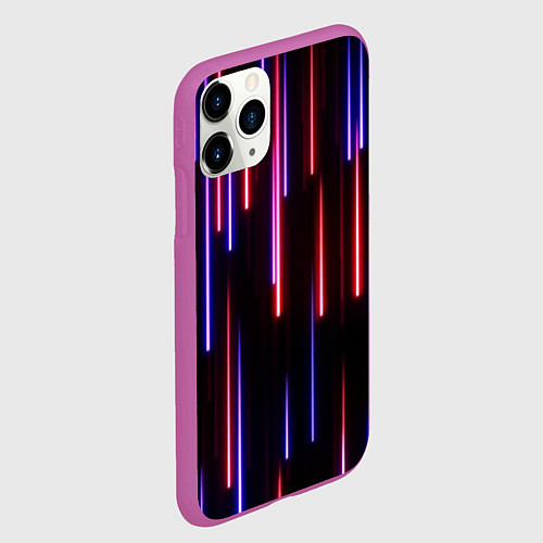Чехол iPhone 11 Pro матовый Метеоритный дождь / 3D-Фиолетовый – фото 2