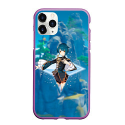 Чехол iPhone 11 Pro матовый Син Цю в примогеме, цвет: 3D-фиолетовый