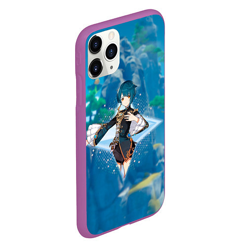 Чехол iPhone 11 Pro матовый Син Цю в примогеме / 3D-Фиолетовый – фото 2