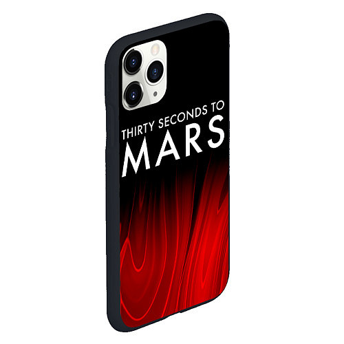 Чехол iPhone 11 Pro матовый Thirty Seconds to Mars red plasma / 3D-Черный – фото 2
