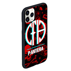 Чехол iPhone 11 Pro матовый Pantera rock glitch, цвет: 3D-черный — фото 2