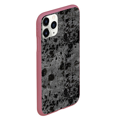 Чехол iPhone 11 Pro матовый Камуфляж Metro / 3D-Малиновый – фото 2