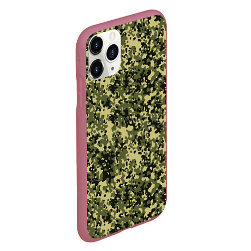 Чехол iPhone 11 Pro матовый Камуфляж Flecktarn Jeitai / 3D-Малиновый – фото 2