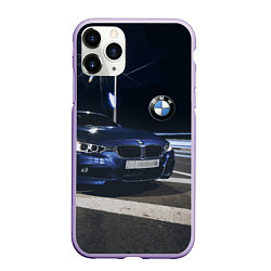 Чехол iPhone 11 Pro матовый BMW на ночной трассе