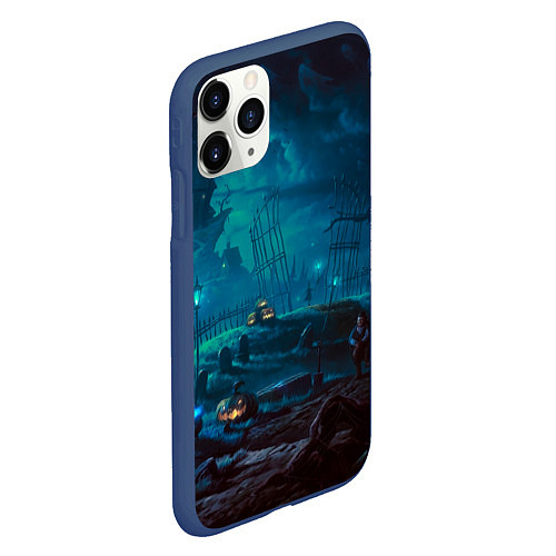 Чехол iPhone 11 Pro матовый Волшебная ночь / 3D-Тёмно-синий – фото 2