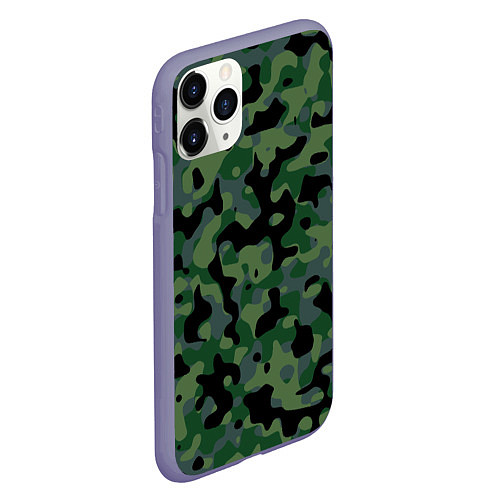 Чехол iPhone 11 Pro матовый Камуфляж WW2 Tropics Verdant / 3D-Серый – фото 2