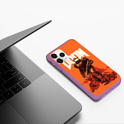 Чехол iPhone 11 Pro матовый DOOM - Doomguy, цвет: 3D-фиолетовый — фото 2