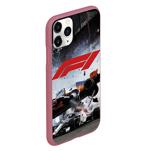 Чехол iPhone 11 Pro матовый Формула 1 - ни за что, блин! / 3D-Малиновый – фото 2