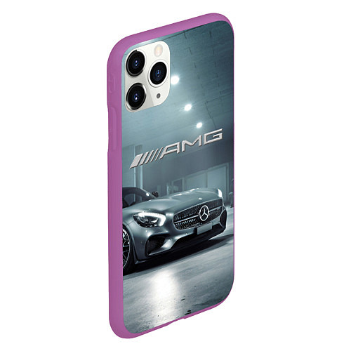 Чехол iPhone 11 Pro матовый Mercedes AMG - Motorsport / 3D-Фиолетовый – фото 2
