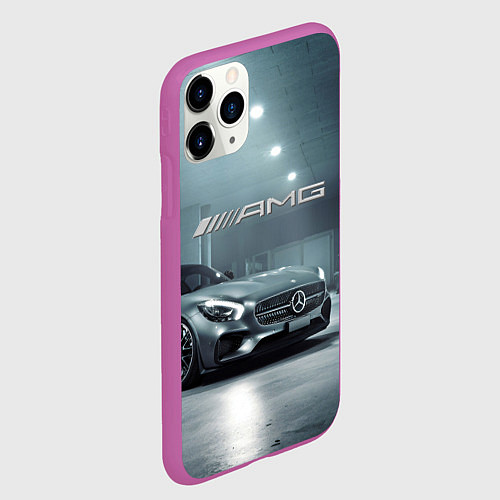 Чехол iPhone 11 Pro матовый Mercedes AMG - Motorsport / 3D-Фиолетовый – фото 2