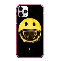 Чехол iPhone 11 Pro матовый Space pac-man, цвет: 3D-малиновый