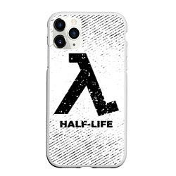 Чехол iPhone 11 Pro матовый Half-Life с потертостями на светлом фоне, цвет: 3D-белый