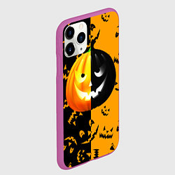 Чехол iPhone 11 Pro матовый Тыква на Хэллоуин, цвет: 3D-фиолетовый — фото 2