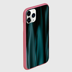 Чехол iPhone 11 Pro матовый Абстрактные волны в темноте, цвет: 3D-малиновый — фото 2