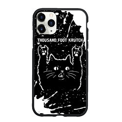 Чехол iPhone 11 Pro матовый Группа Thousand Foot Krutch и рок кот, цвет: 3D-черный