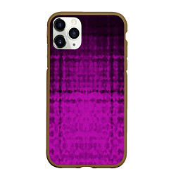 Чехол iPhone 11 Pro матовый Абстрактный мозаичный черно - пурпурный узор, цвет: 3D-коричневый