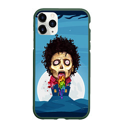 Чехол iPhone 11 Pro матовый Зомби с радугой, цвет: 3D-темно-зеленый