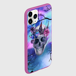 Чехол iPhone 11 Pro матовый Череп короля, цвет: 3D-фиолетовый — фото 2