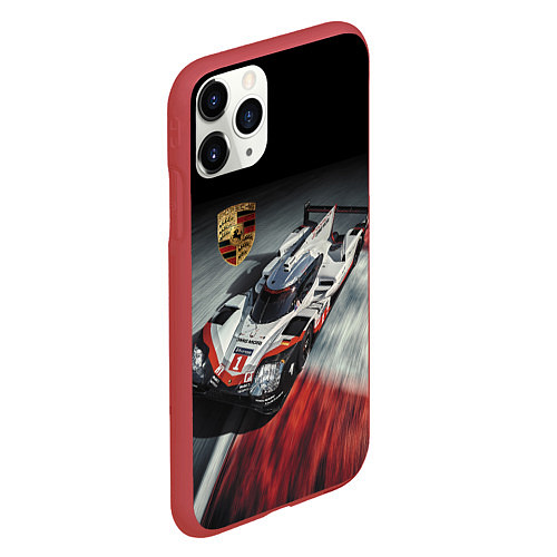 Чехол iPhone 11 Pro матовый Porsche - racing team - motorsport / 3D-Красный – фото 2