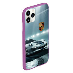 Чехол iPhone 11 Pro матовый Porsche - racing route - motorsport, цвет: 3D-фиолетовый — фото 2