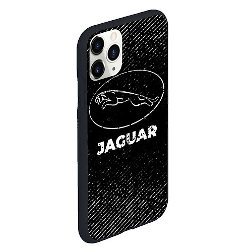 Чехол iPhone 11 Pro матовый Jaguar с потертостями на темном фоне / 3D-Черный – фото 2