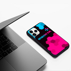 Чехол iPhone 11 Pro матовый Resident Evil - neon gradient: символ сверху, цвет: 3D-черный — фото 2