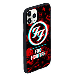 Чехол iPhone 11 Pro матовый Foo Fighters rock glitch, цвет: 3D-черный — фото 2