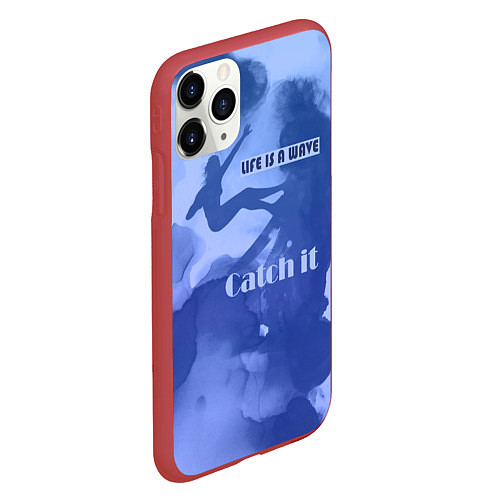 Чехол iPhone 11 Pro матовый Life is a wave / 3D-Красный – фото 2