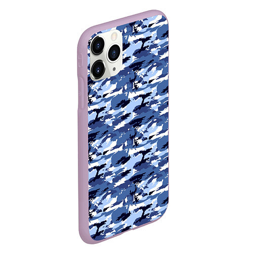 Чехол iPhone 11 Pro матовый Камуфляж Navi Camo / 3D-Сиреневый – фото 2