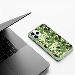 Чехол iPhone 11 Pro матовый Камуфляж Flectar-D, цвет: 3D-салатовый — фото 2