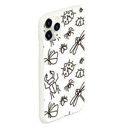 Чехол iPhone 11 Pro матовый Bugs pattern, цвет: 3D-белый — фото 2