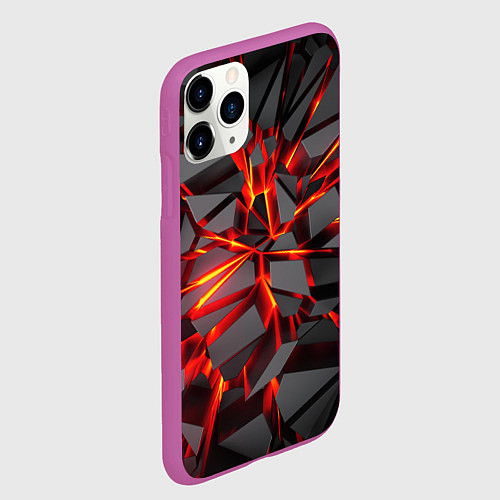 Чехол iPhone 11 Pro матовый Неоновый блеск / 3D-Фиолетовый – фото 2