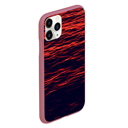 Чехол iPhone 11 Pro матовый Sunset Wave / 3D-Малиновый – фото 2