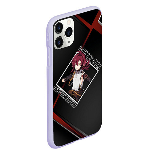 Чехол iPhone 11 Pro матовый Хэйдзо в ромбе / 3D-Светло-сиреневый – фото 2