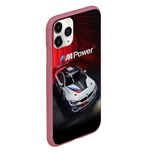 Чехол iPhone 11 Pro матовый BMW M4 GT4 - Motorsport / 3D-Малиновый – фото 2