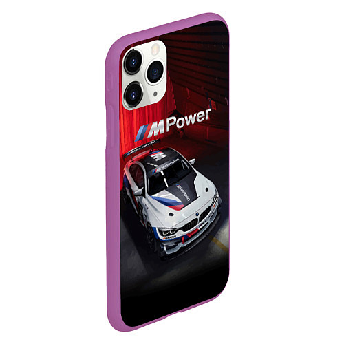 Чехол iPhone 11 Pro матовый BMW M4 GT4 - Motorsport / 3D-Фиолетовый – фото 2