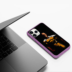 Чехол iPhone 11 Pro матовый One Punch-Man - человек-кулак, цвет: 3D-фиолетовый — фото 2