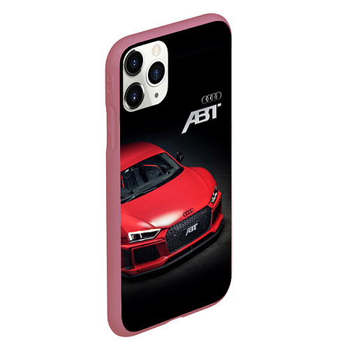 Чехол iPhone 11 Pro матовый Audi quattro ABT autotuning / 3D-Малиновый – фото 2