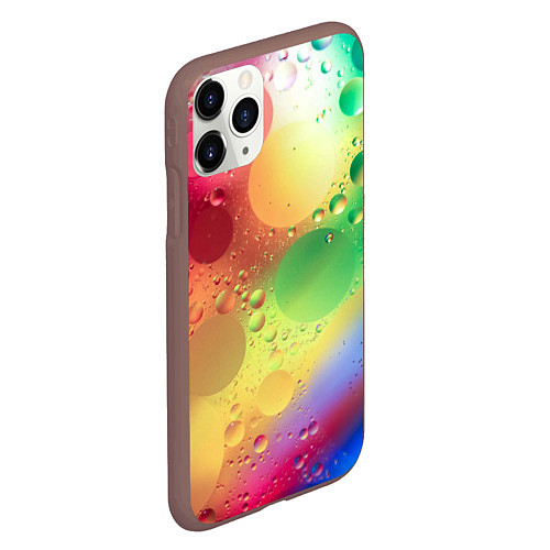 Чехол iPhone 11 Pro матовый Свет и пузыри / 3D-Коричневый – фото 2