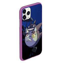 Чехол iPhone 11 Pro матовый Night flight Totoro, цвет: 3D-фиолетовый — фото 2