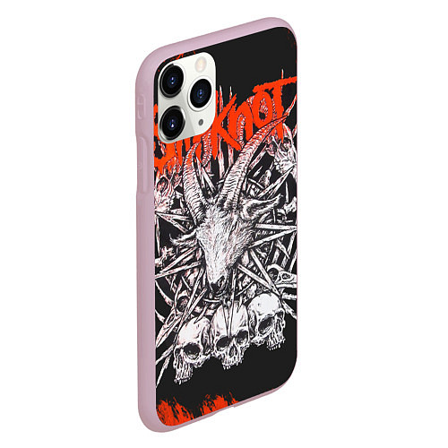 Чехол iPhone 11 Pro матовый Slipknot черепа / 3D-Розовый – фото 2