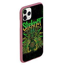 Чехол iPhone 11 Pro матовый Slipknot green satan, цвет: 3D-малиновый — фото 2