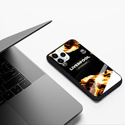 Чехол iPhone 11 Pro матовый Liverpool legendary sport fire, цвет: 3D-черный — фото 2