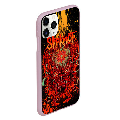 Чехол iPhone 11 Pro матовый Slipknot - red monster / 3D-Розовый – фото 2